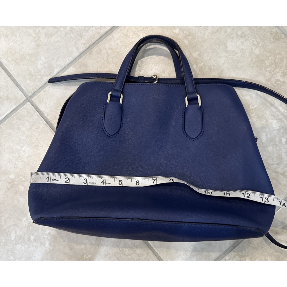 Kate Spade Evangelie Laurel Way Sapphire Blue Saffiano Leather Purse Tote *See - Picture 16 of 16